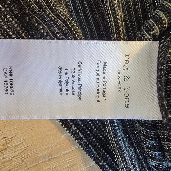 Rag & Bone Women's Metallic Short Sleeve Top Size M Lightweight Layer - Picture 8 of 9